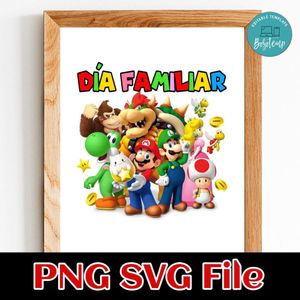 Mario Bros and his friend Birthday Customer request PNG file template