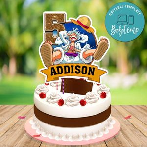Luffy Gear 5 Cake Topper Template Printable Instant Download