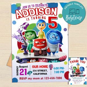 Inside Out 2 Invitation Template Free Thank You Card Printable