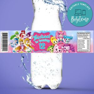 Catch Teenieping Birthday Water Bottle Label Template to Print at Home Instant Download