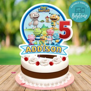 Henry Hugglemonster Birthday Cake Topper Template Printable Instant Download