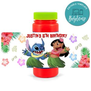 Lilo and stitch Wrapper Template to Print at Home Instant Download