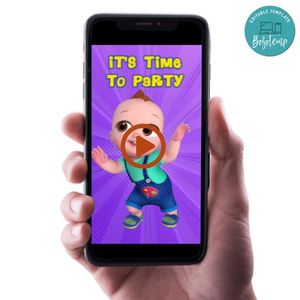 Chuchu tv Video Birthday Invitation Digital Template Customizable Instant Download