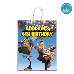 Disney Pixar Up Gift Bag Label Template Printable Instant Download