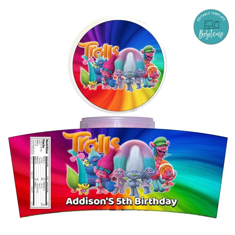 Trolls Cotton Candy Label Template To Print At Home Instant Download