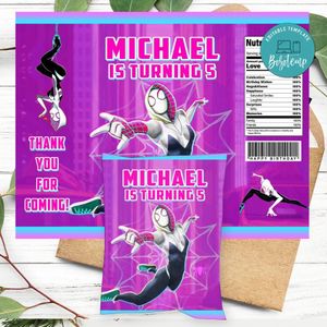 Gwen Birthday Party Chip Bag Digital File Printable Instant Download