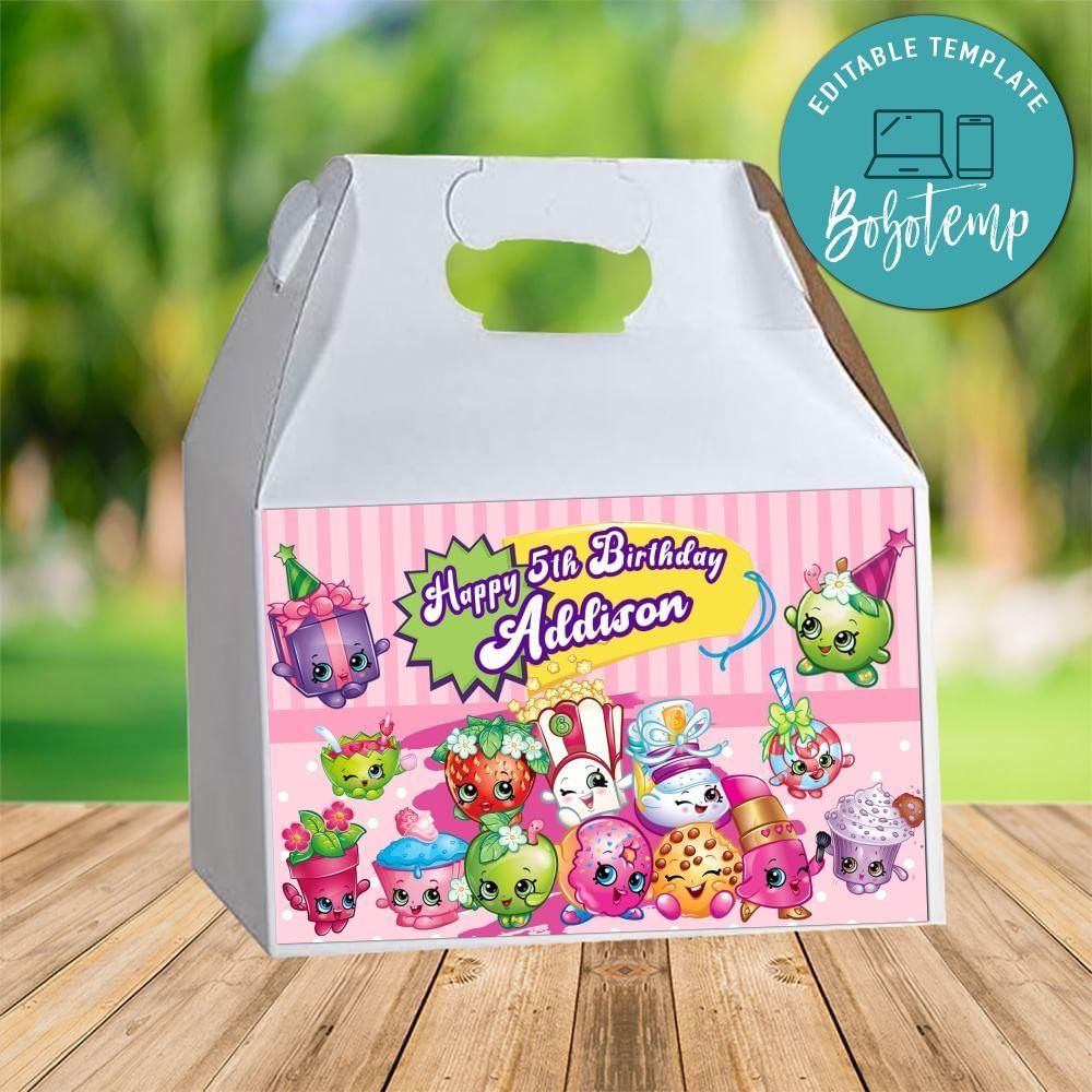 Shopkins Gable Box Digital File Printable Instant Download