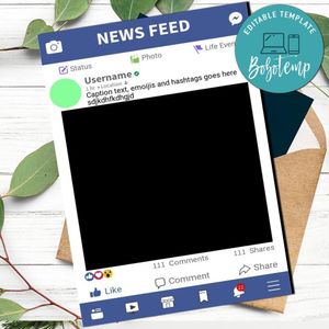 News Feed Template Customizable Instant Download