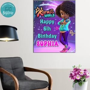 Karma's World Birthday Poster Digital File Printable Instant Download