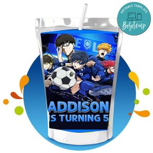 Blue lock Capri Sun Birthday Labels Digital File Printable Instant Download