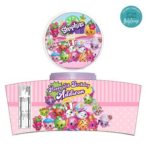 Shopkins Cotton Candy Label Template To Print At Home Instant Download