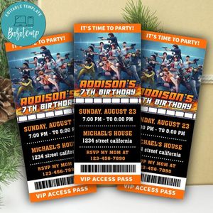 Free Fire Ticket Invitation Customizable Template Instant Download
