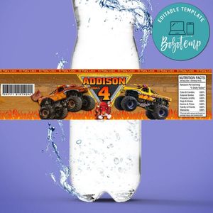 El Toro loco Birthday Water Bottle Label Template to Print at Home Instant Download