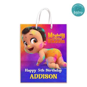 Mighty Little Bheem Gift Bag Label Template Printable Instant Download