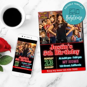 We can be heroes Birthday Flyer Customizable Template to Print at Home Instant Download