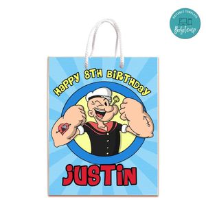 Popeye Gift Bag Label Template Printable Instant Download