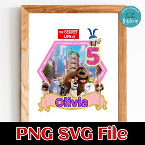 The Secret Life of Pets Birthday Girl Customer request PNG file template