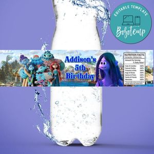 Teenage Kraken Birthday Water Bottle Label Template to Print at Home Instant Download