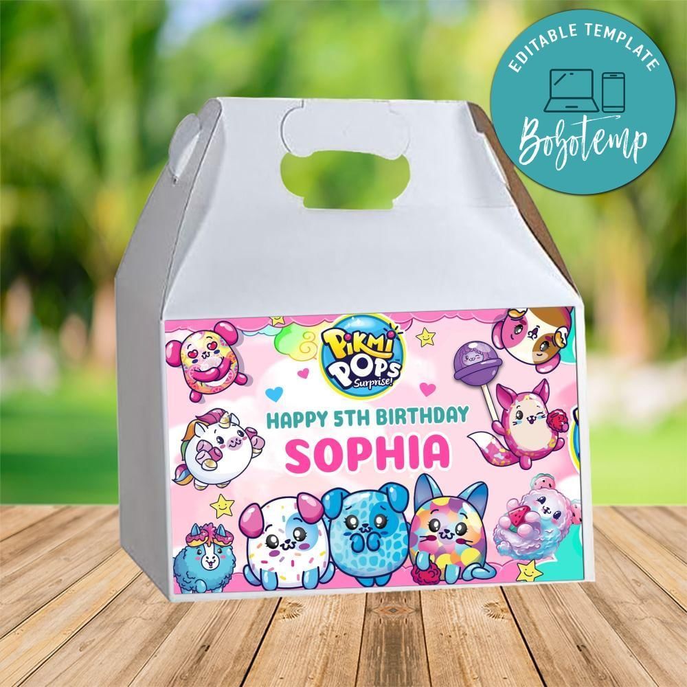 Pikmi Pop Gable Box Digital File Printable Instant Download