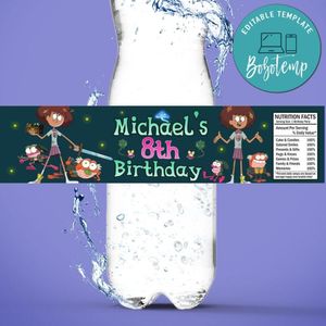 Amphibia Birthday Water Bottle Label Template to Print at Home Instant Download