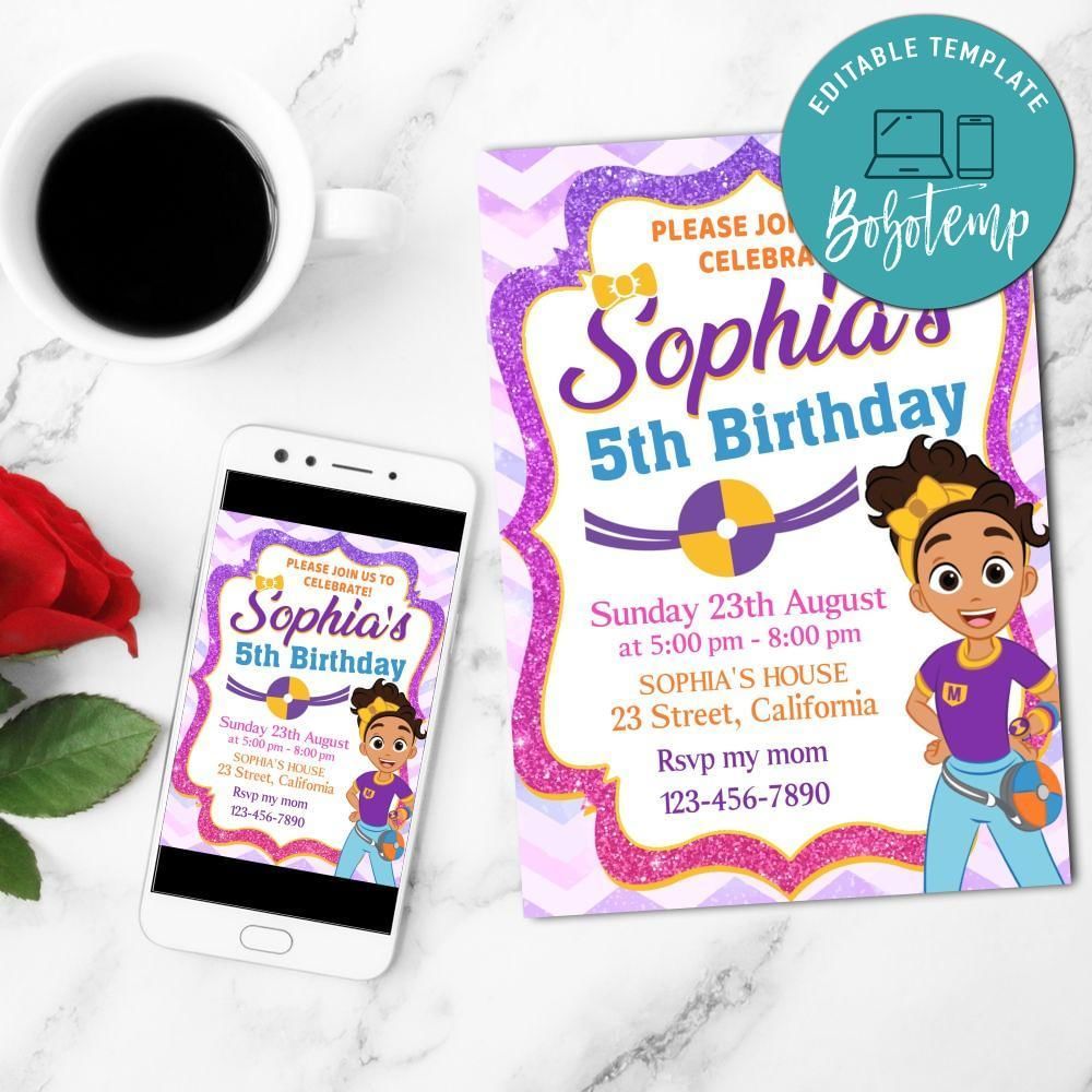 Meekah Blippi Mobile Invite Customizable Template Instant Download