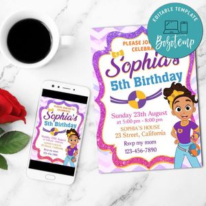 Meekah Blippi Mobile Invite Customizable Template Instant Download