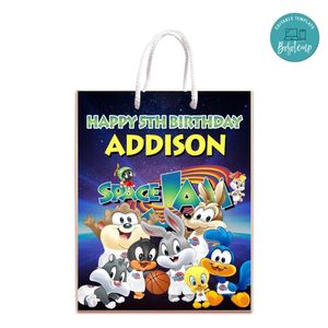 Baby Space Jam Gift Bag Label Template Printable Instant Download
