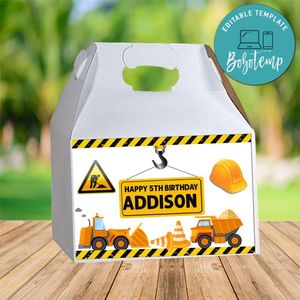 Construction Gable Box Digital File Printable Instant Download