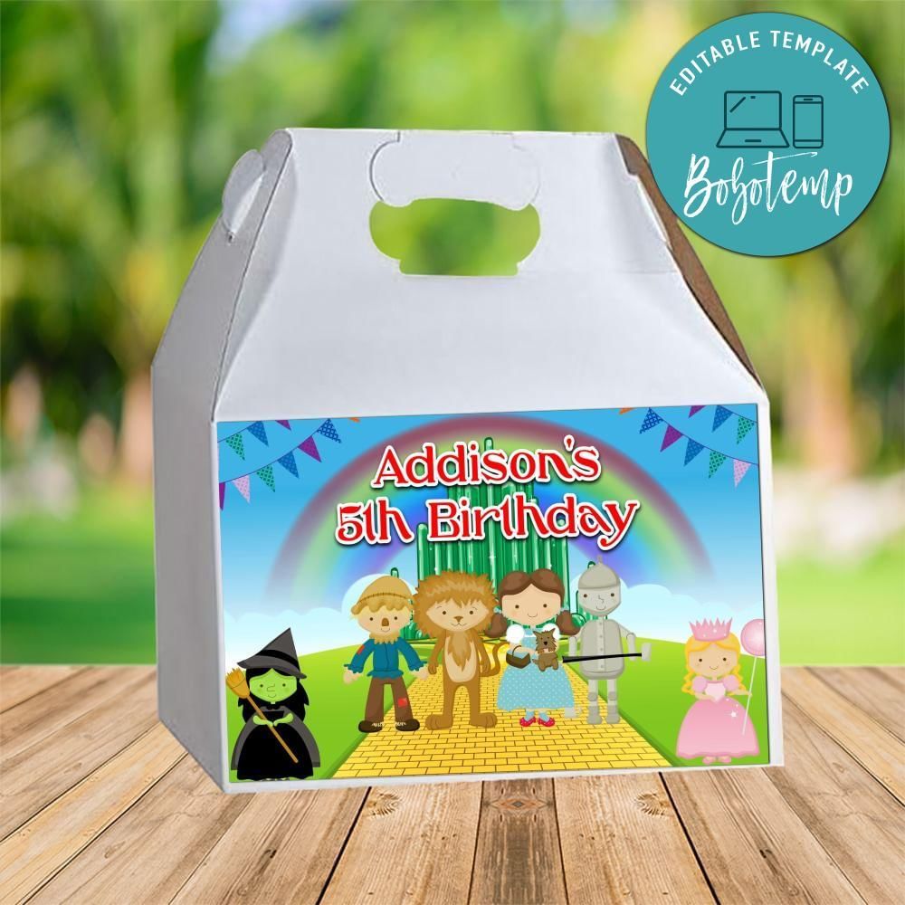 The Wizard Of Oz Gable Box Digital File Printable Instant Download