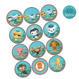 Octonauts Cupcake Toppers Template Printable Instant Download