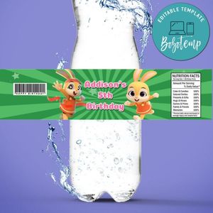 Jeni pinkfong Bottle Label Birthday Water Bottle Label Template to Print at Home Instant Download