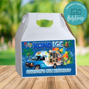 Kona Ice Gable Box Digital File Printable Instant Download