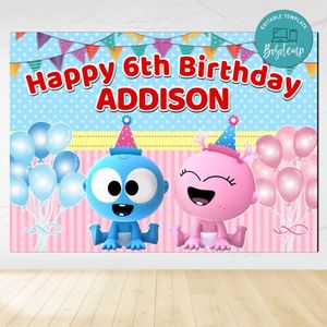 Gaa Gaa And Goo Goo Birthday Backdrop Digital File Template Instant Download
