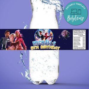 Sharkboy and lavagirl Birthday Water Bottle Label Template to Print at Home Instant Download