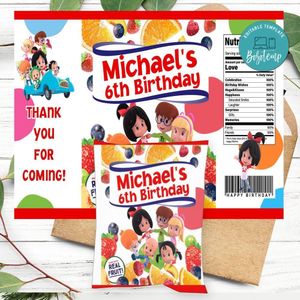 Cleo And Cuquin Birthday Party Fruit Snack Bag Digital File Printable Instant Download