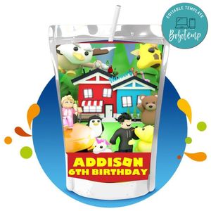 Adopt Me Capri Sun Birthday Labels Digital File Printable Instant Download