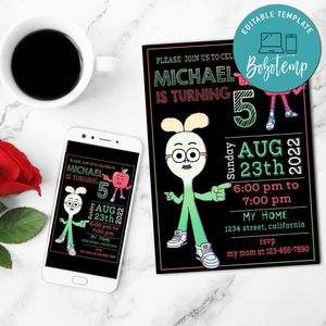 Apple And Onion Birthday Mobile Invite Customizable Template Instant Download