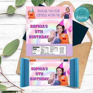 Ms. Rachel Candy Bar Label Customizable Template Instant Download