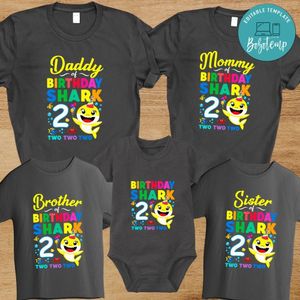 Birthday Shark Family Party PNG file template