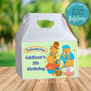 Berenstain Bears Gable Box Digital File Printable Instant Download