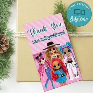 Omg Surprise Thank You Tag Customizable Template To Print At Home Instant Download