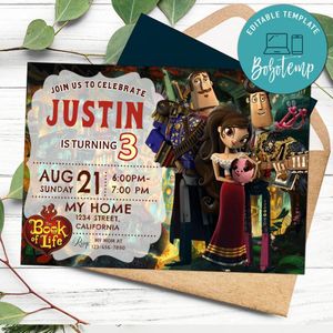 the book of life Invitation Customizable Template to Print at Home Instant Download