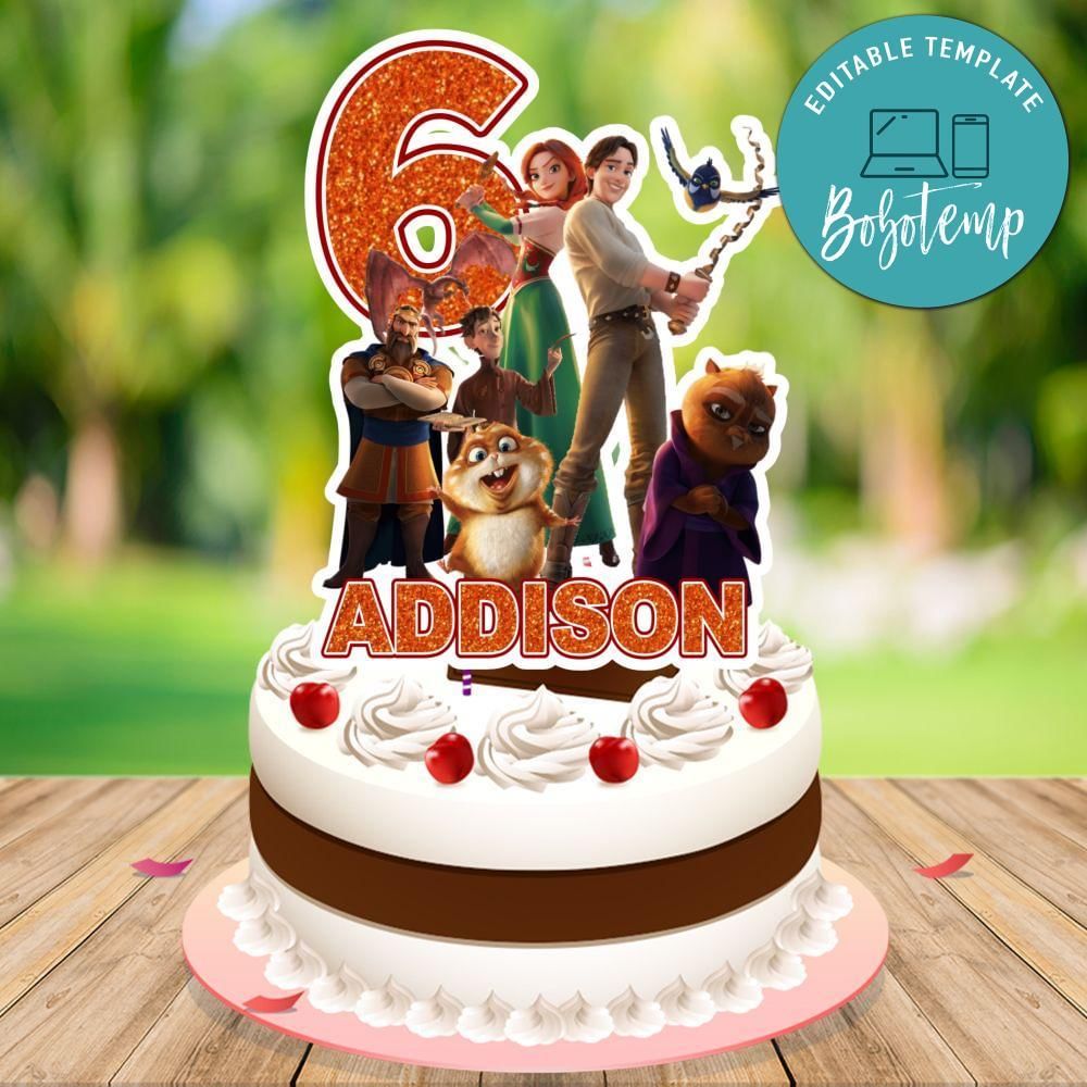 The Stolen Princess Cake Topper Template Printable Instant Download