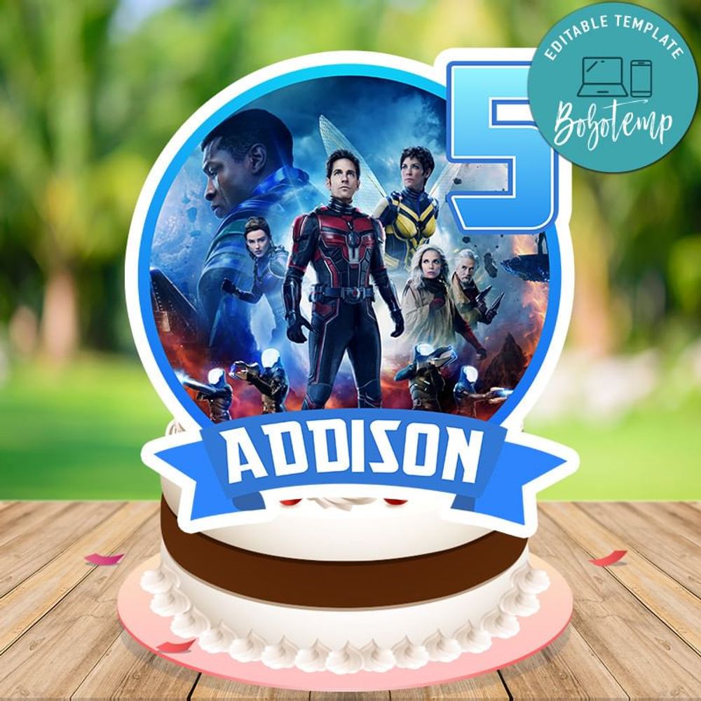 Ant man Birthday Cake Topper Template Printable Instant Download