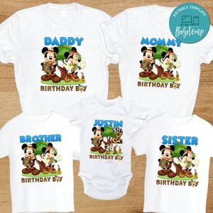 Mickey safari Family Birthday Vacation PNG file template