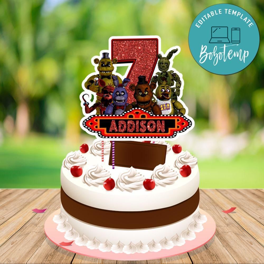 Five Nights Cake Topper Template Printable Instant Download