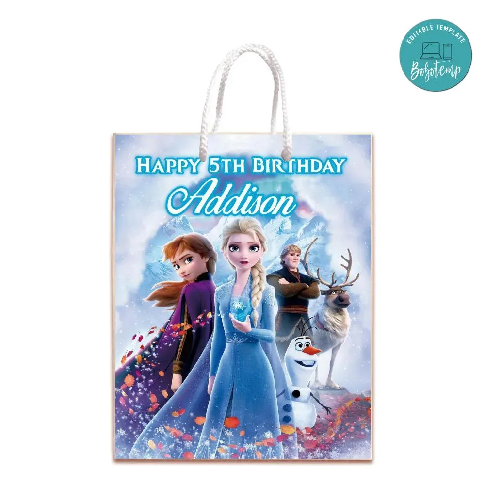 Frozen Elsa Gift Bag Label Template Printable DIY | Bobotemp