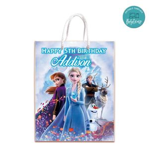 Frozen Elsa Gift Bag Label Template Printable Instant Download