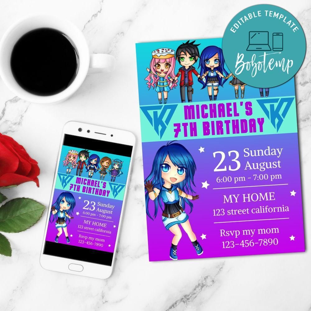 Itsfunneh Mobile Invite Customizable Template Instant Download