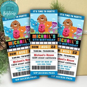 Sago Mini Ticket Invitation Customizable Template Instant Download